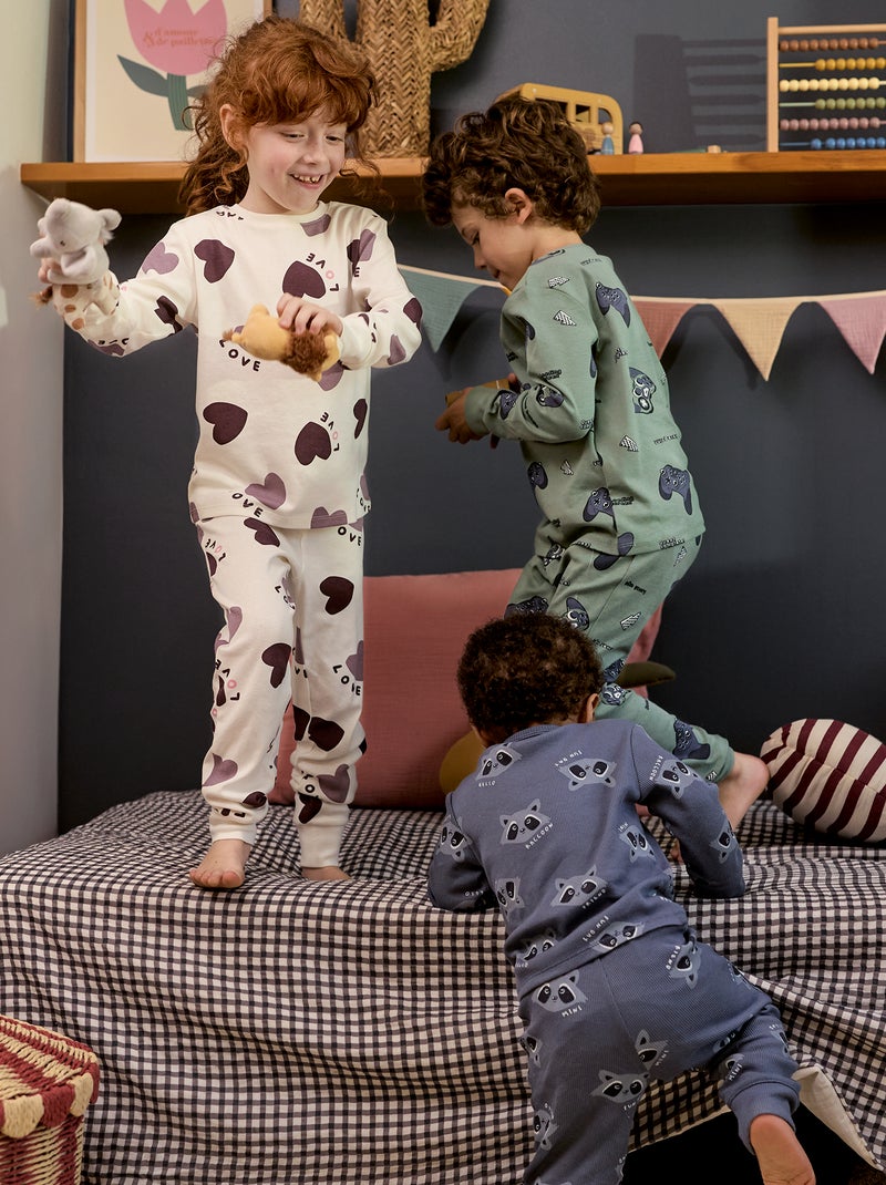 Ensemble pyjama t-shirt + pantalon - 2 pièces Bleu - Kiabi