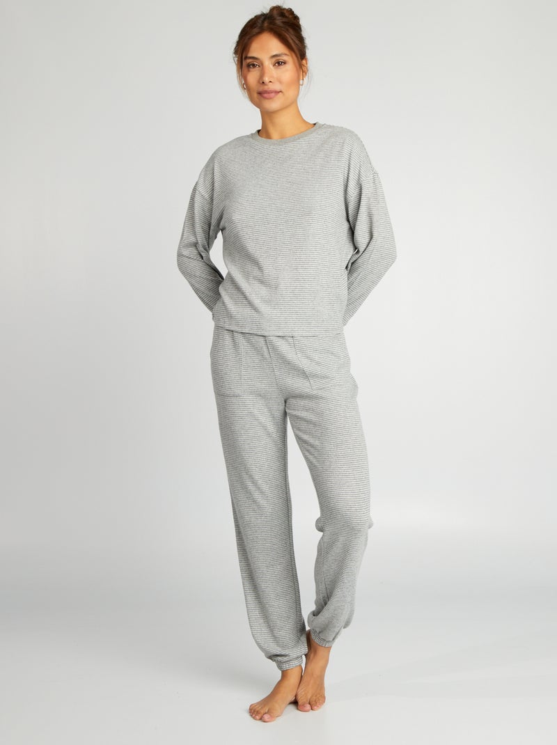 Ensemble pyjama t-shirt + pantalon - 2 pièces Gris - Kiabi