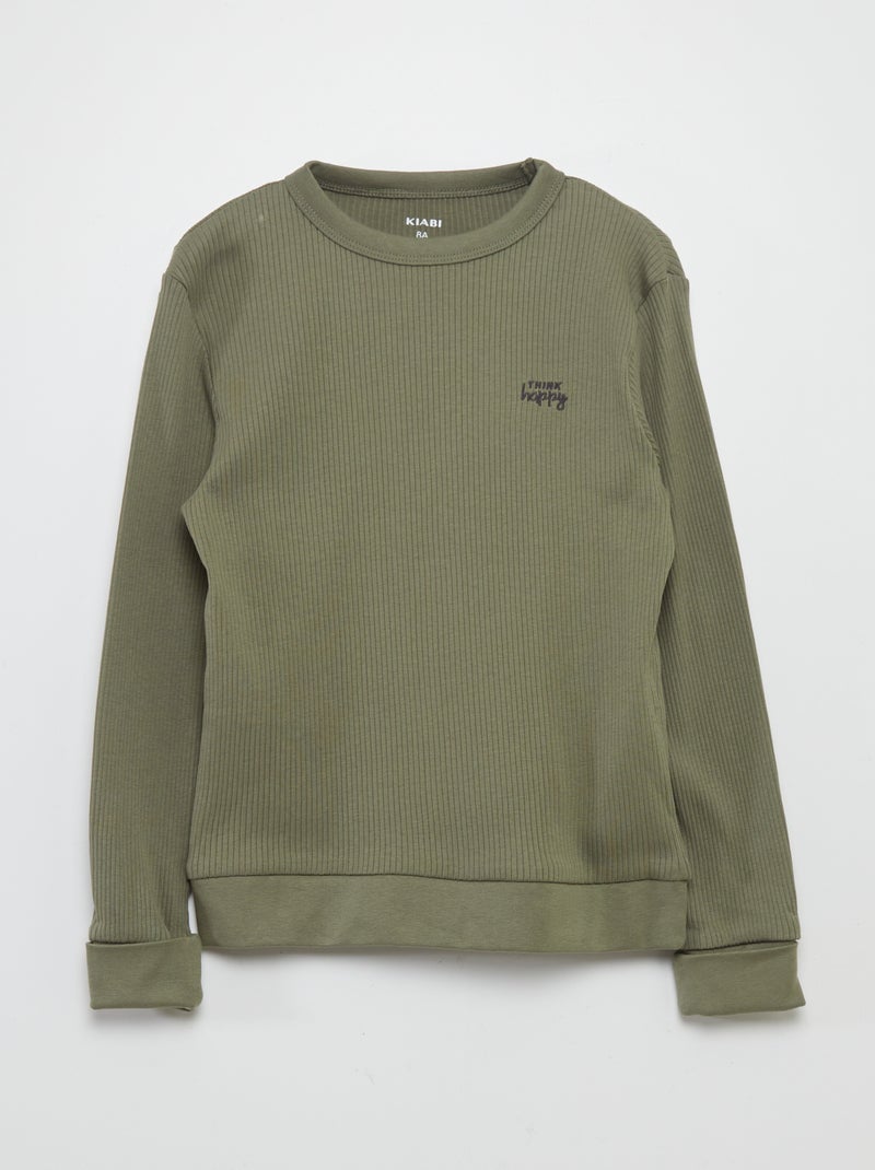 Ensemble pyjama t-shirt + pantalon - 2 pièces Kaki - Kiabi