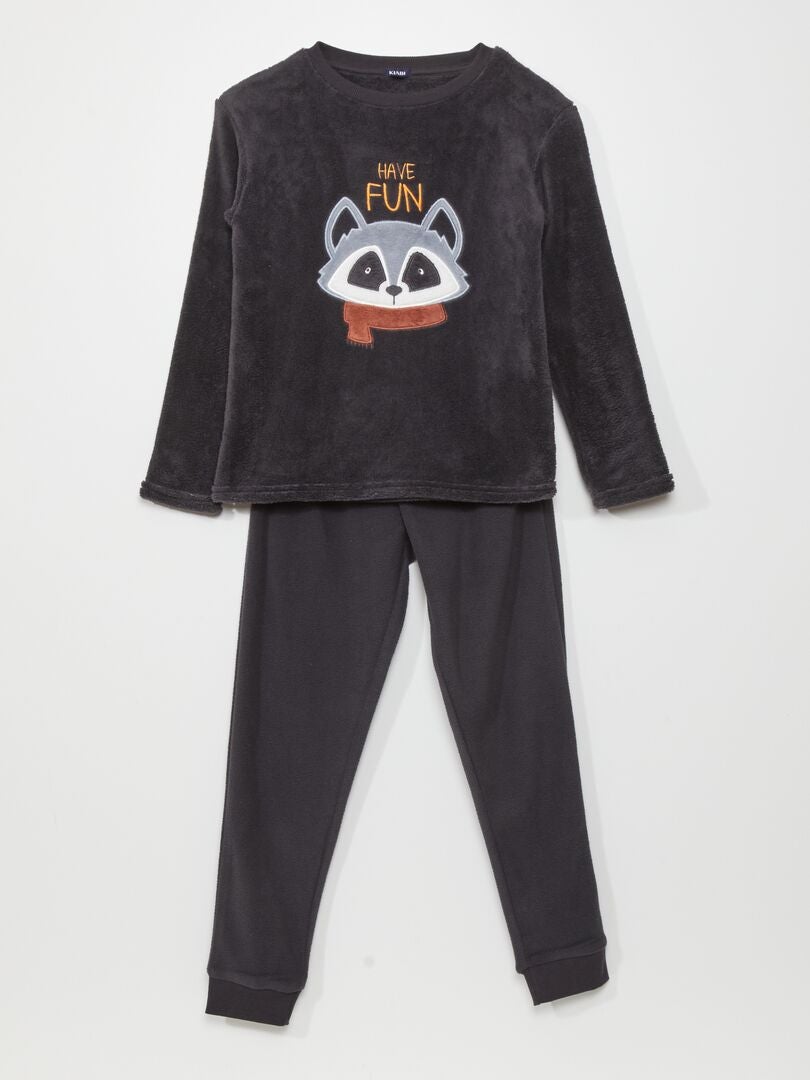 Ensemble pyjama t-shirt + pantalon - 2 pièces Noir - Kiabi