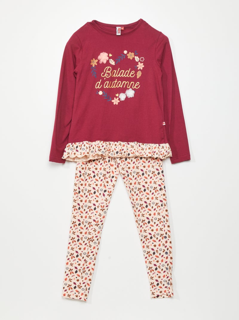 Ensemble pyjama t-shirt + pantalon - 2 pièces Rose - Kiabi
