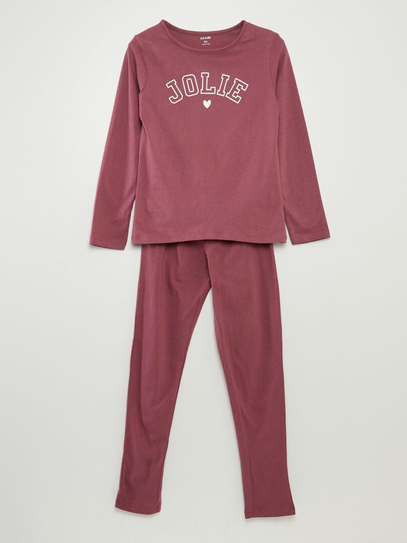 Ensemble pyjama t-shirt + pantalon - 2 pièces Rose - Kiabi