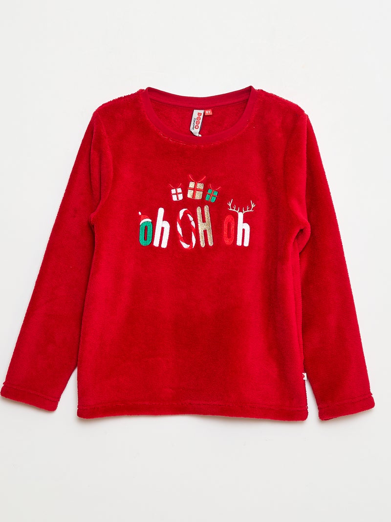 Ensemble pyjama t-shirt + pantalon - 2 pièces Rouge - Kiabi