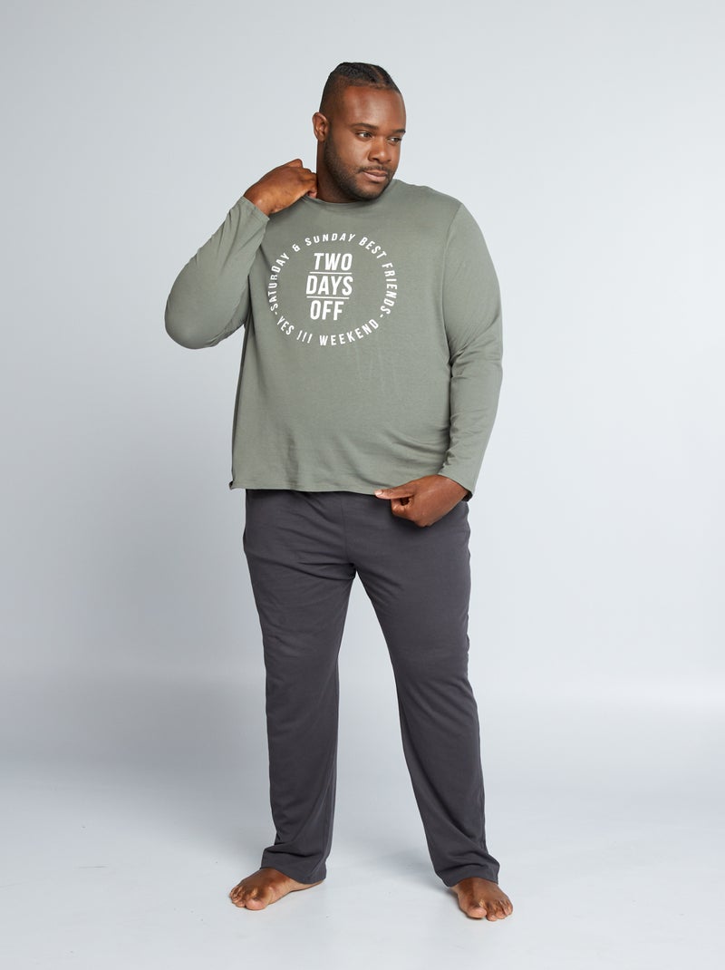 Ensemble pyjama t-shirt + pantalon - 2 pièces Vert - Kiabi