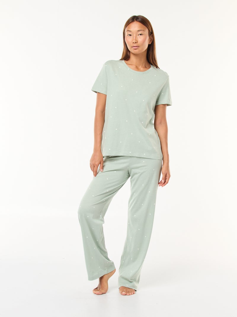 Ensemble pyjama t-shirt + pantalon - 2 pièces Vert - Kiabi