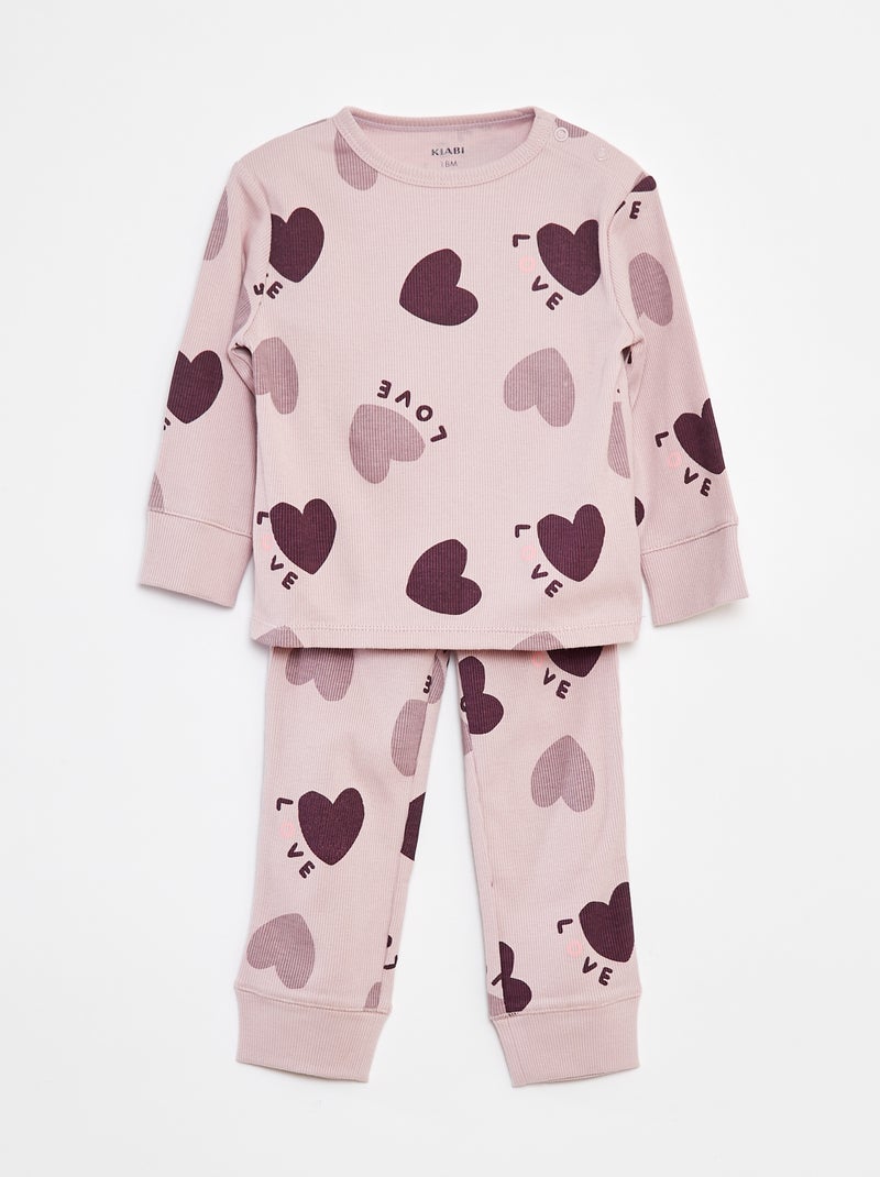 Ensemble pyjama t-shirt + pantalon - 2 pièces Violet - Kiabi