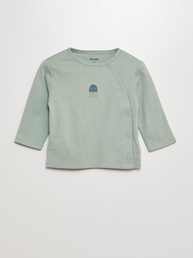 Ensemble pyjama t-shirt + pantalon avec pieds - 2 pièces BLANC - Kiabi