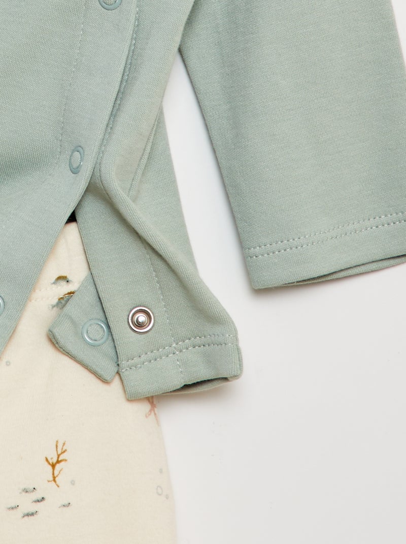 Ensemble pyjama t-shirt + pantalon avec pieds - 2 pièces BLANC - Kiabi