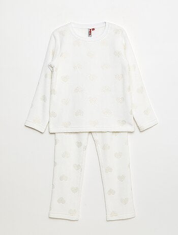 Ensemble pyjama t-shirt + pantalon en polaire - 2 pièces