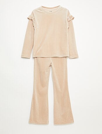 Ensemble pyjama t-shirt + pantalon en velours - 2 pièces