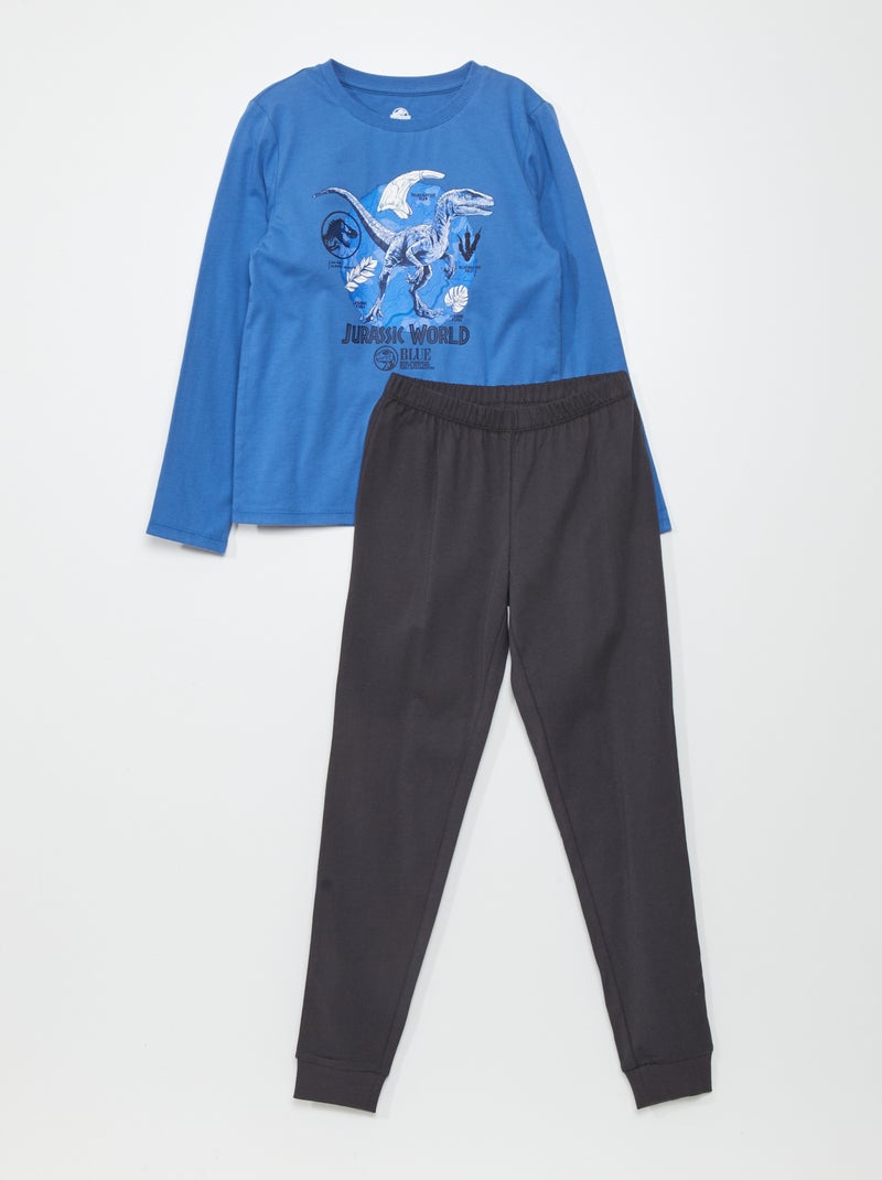 Ensemble pyjama t-shirt + pantalon 'Jurassic World' Bleu - Kiabi