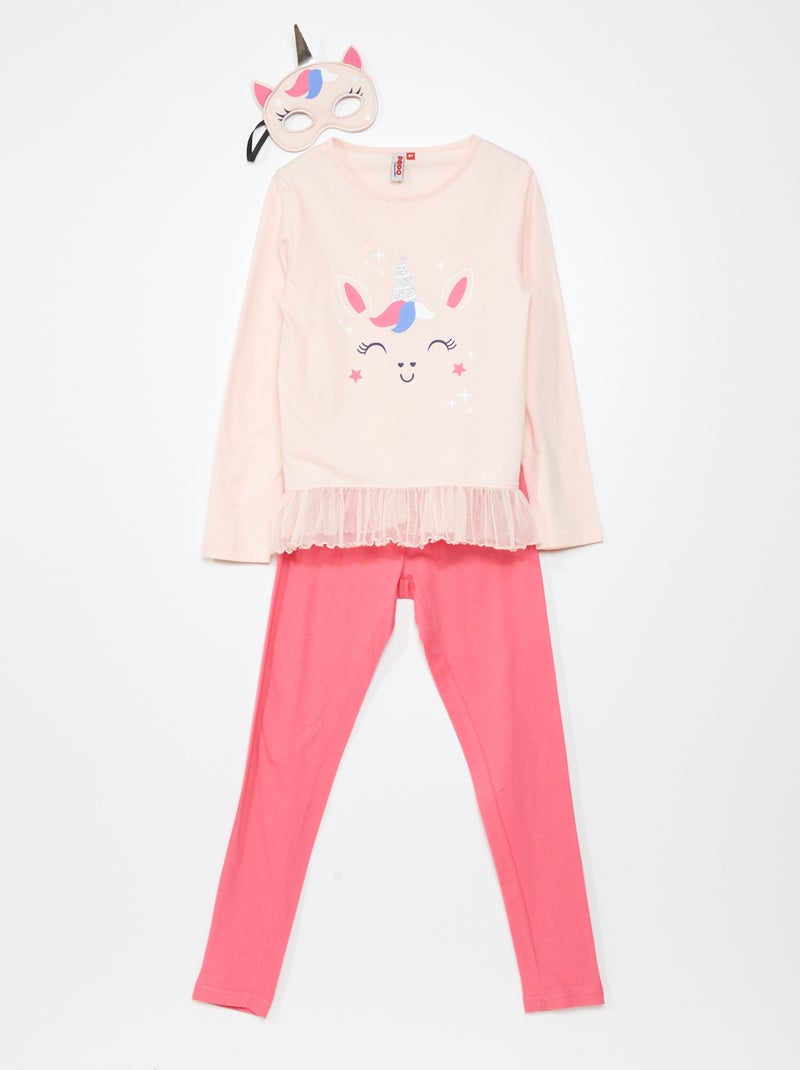 Ensemble pyjama t-shirt + pantalon + masque - 2 pièces Rose - Kiabi