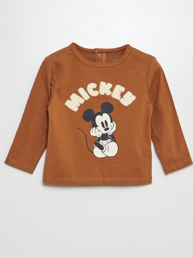 Ensemble pyjama t-shirt + pantalon 'Mickey' 'Disney' - 2 pièces Marron - Kiabi