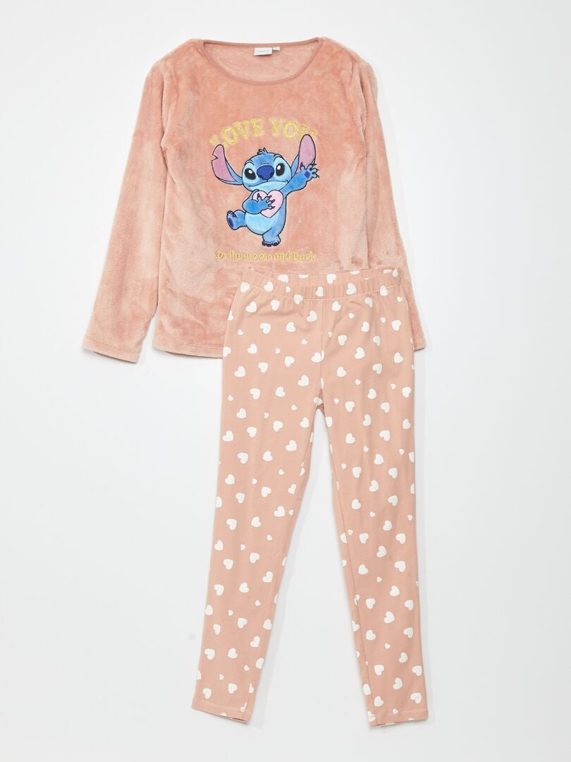 Ensemble pyjama t-shirt + pantalon 'Stitch' - 2 pièces Rose - Kiabi