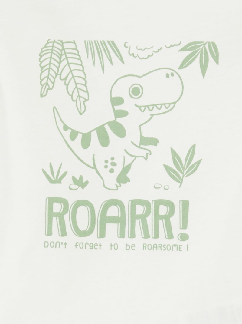Ensemble pyjama t-shirt + short - 2 pièces BLANC - Kiabi