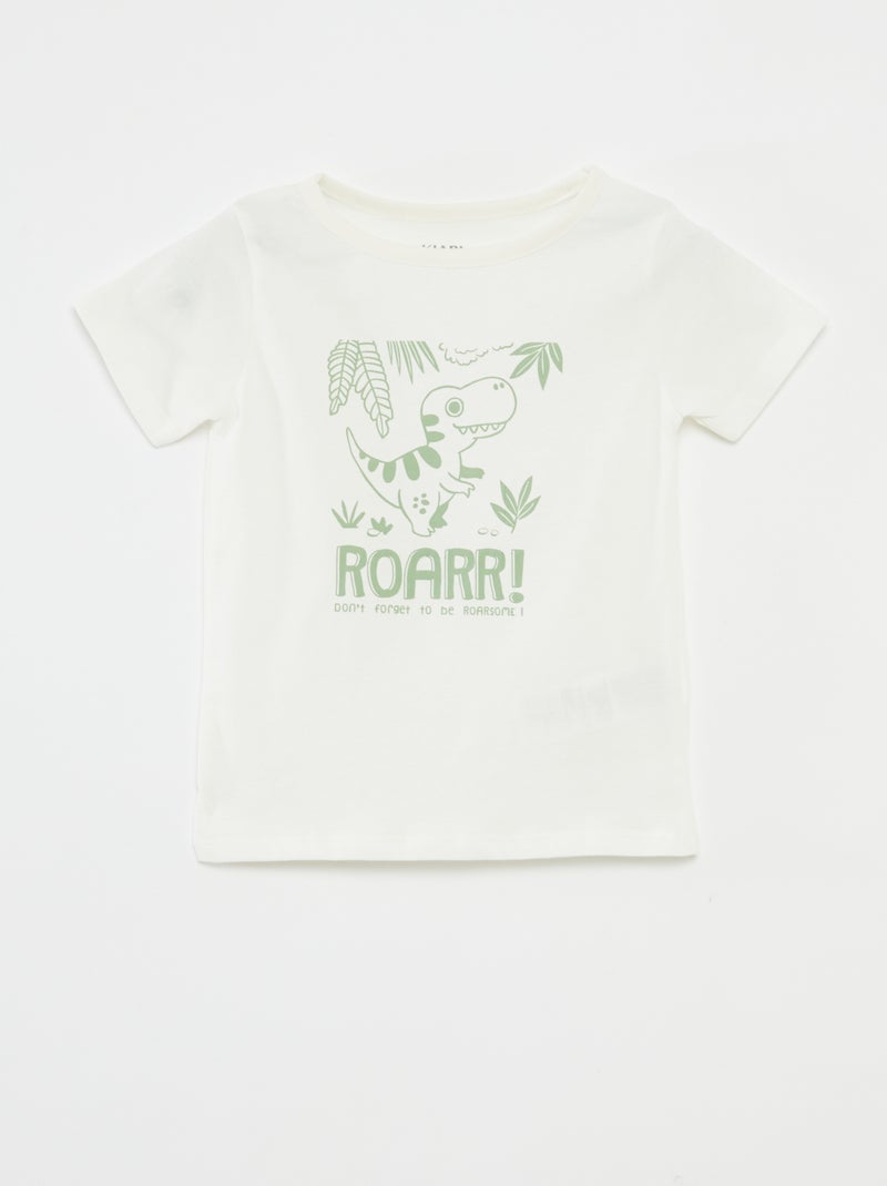 Ensemble pyjama t-shirt + short - 2 pièces BLANC - Kiabi