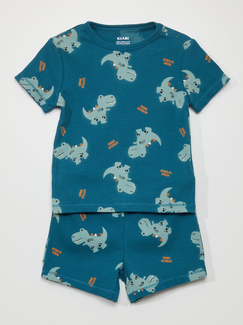 Ensemble pyjama t-shirt + short  - 2 pièces Vert - Kiabi