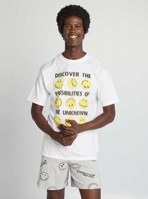 Ensemble pyjama t-shirt + short - SmileyWorld - Kiabi