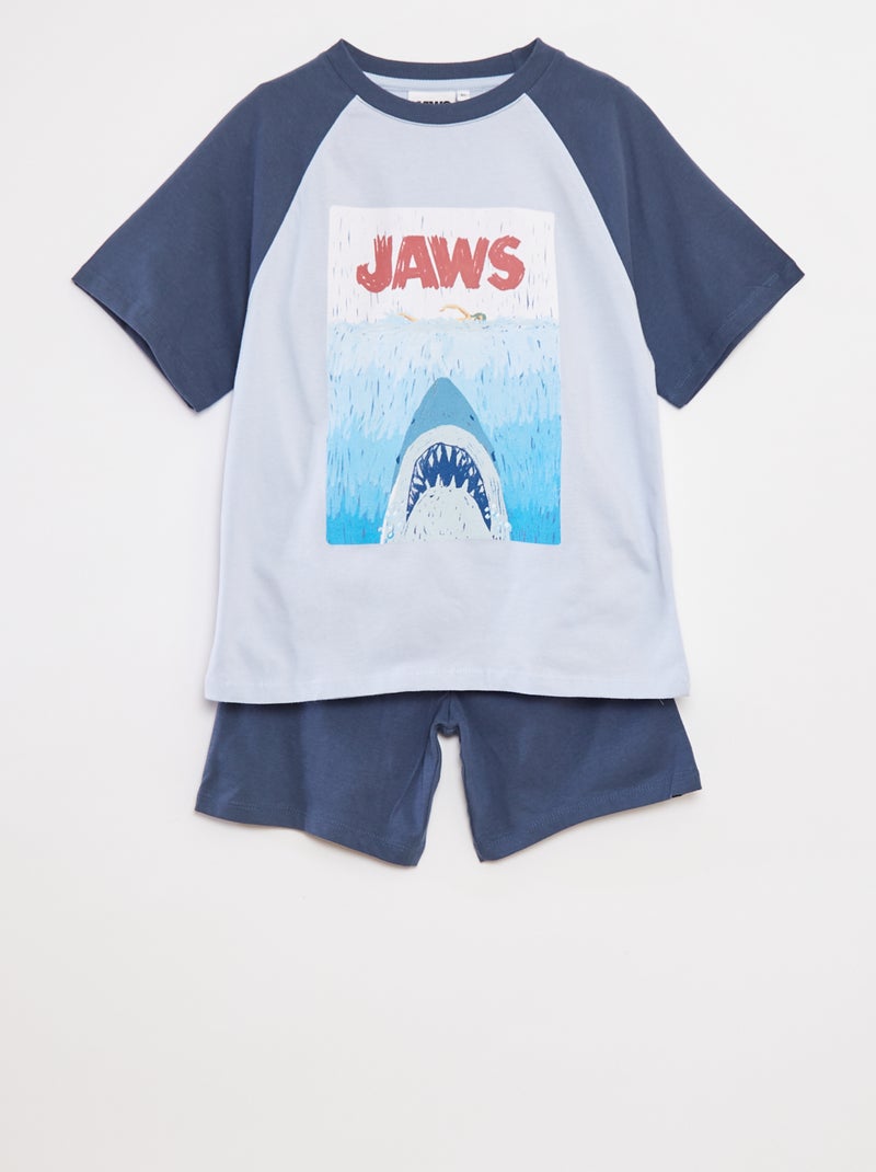 Ensemble pyjama t-shirt + short 'Jaws' - 2 pièces BLEU - Kiabi