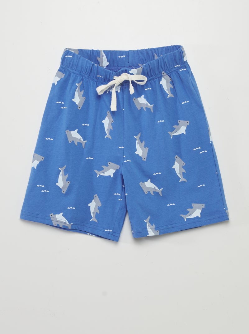Ensemble pyjama t-shirt + short 'requin' Bleu - Kiabi