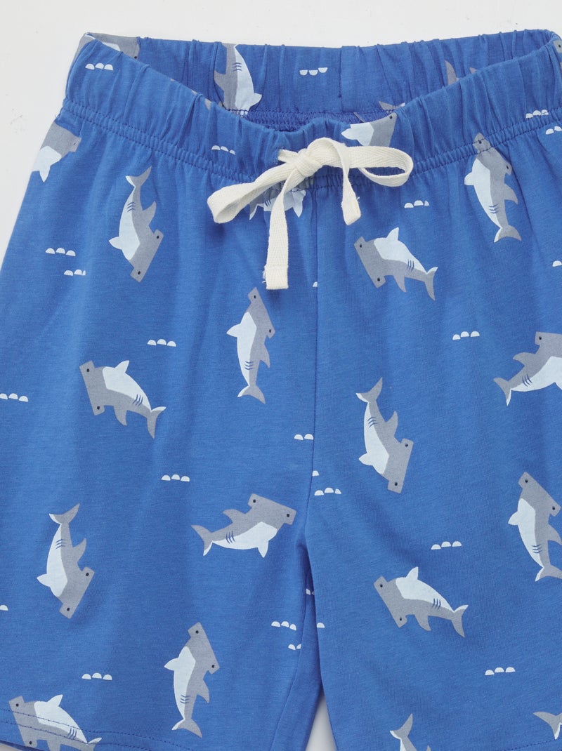 Ensemble pyjama t-shirt + short 'requin' Bleu - Kiabi