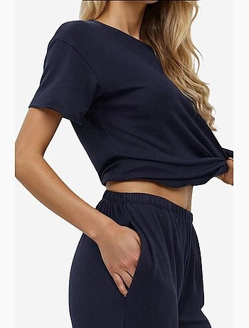 Ensemble pyjama taille haute à jambes larges et col ras du cou hiccup