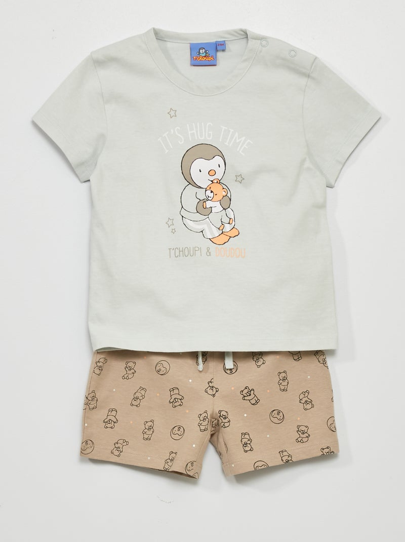 Ensemble pyjama 'T'choupi' Gris/bleu - Kiabi