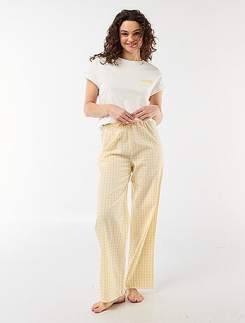 Ensemble pyjama tee-shirt + pantalon à carreaux - 2 pièces