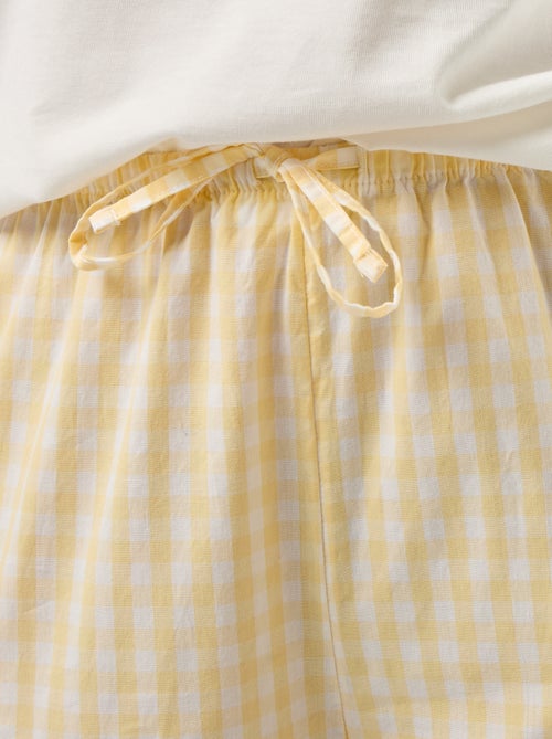 Ensemble pyjama tee-shirt + pantalon à carreaux - 2 pièces - Kiabi