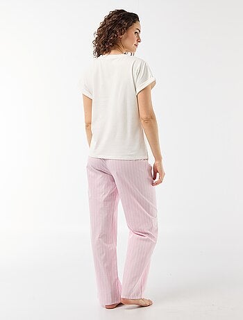 Ensemble pyjama tee-shirt + pantalon à carreaux - 2 pièces