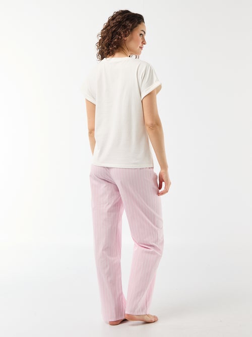 Ensemble pyjama tee-shirt + pantalon à rayures - 2 pièces - Kiabi Ensemble pyjama tee-shirt + pantalon à rayures - 2 pièces - Kiabi
