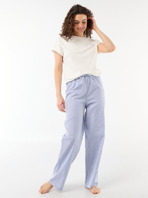 Ensemble pyjama tee-shirt + pantalon à rayures- 2 pièces - Kiabi Ensemble pyjama tee-shirt + pantalon à rayures- 2 pièces - Kiabi
