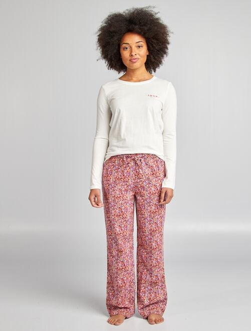 Ensemble pyjama tee-shirt + pantalon imprimé - Kiabi