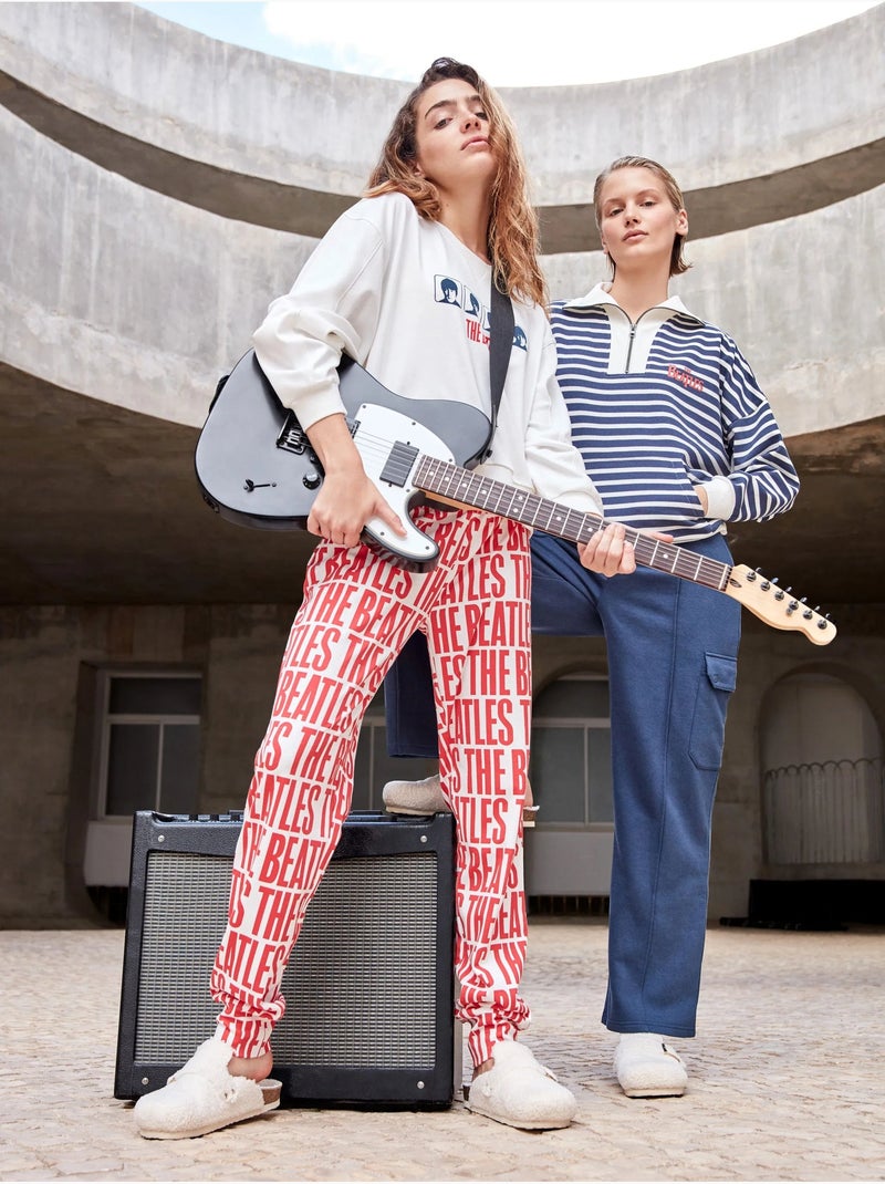 Ensemble pyjama the beatles en interlock de coton Ecru - Kiabi