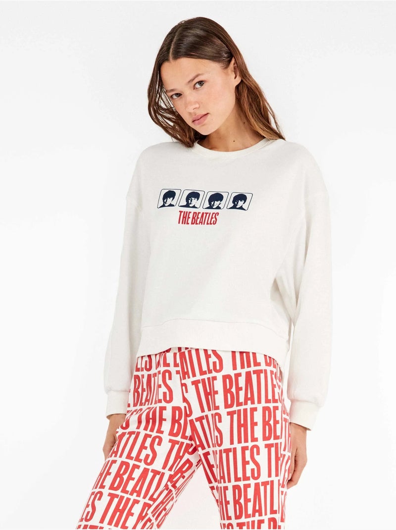 Ensemble pyjama the beatles en interlock de coton Ecru - Kiabi