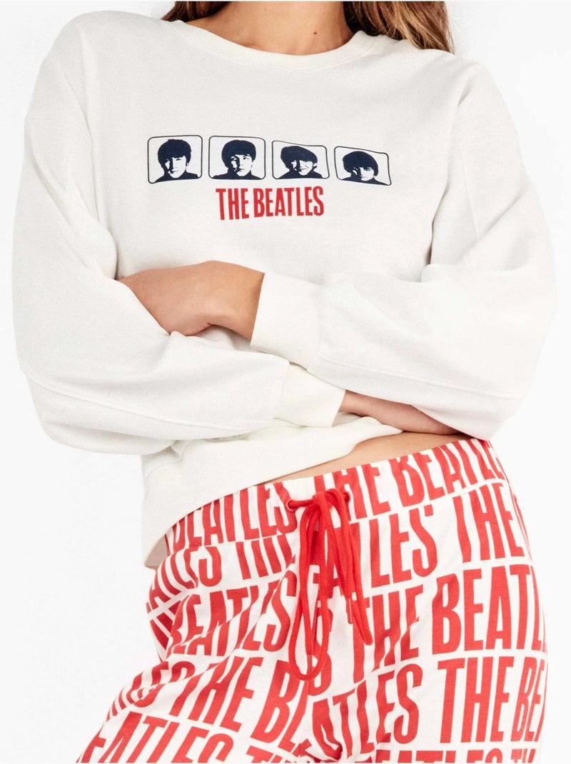 Ensemble pyjama the beatles en interlock de coton Ecru - Kiabi