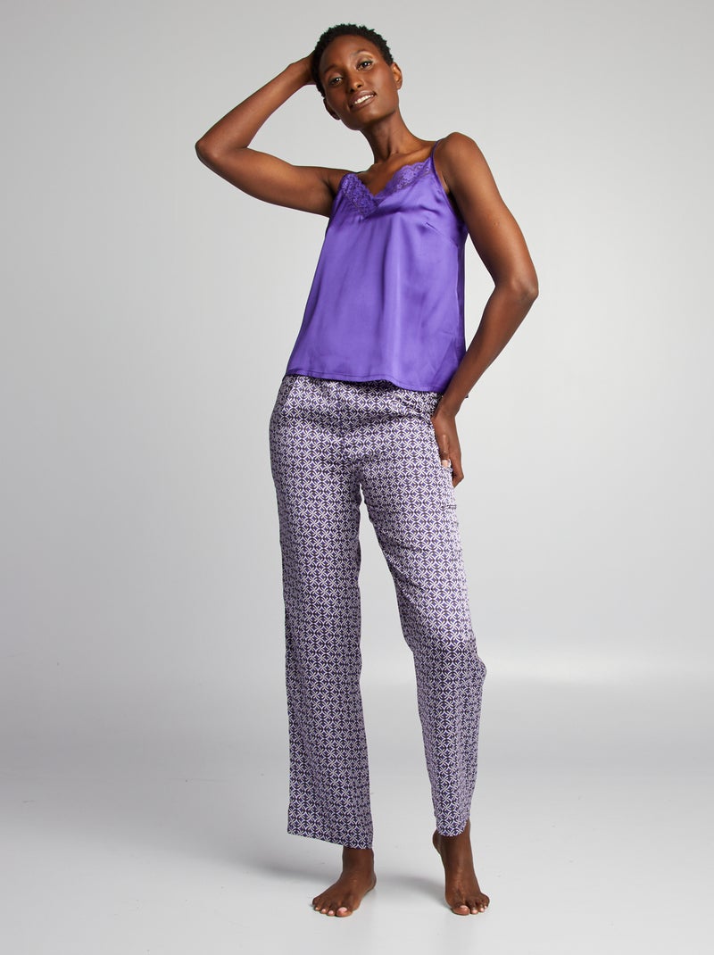Ensemble pyjama top + pantalon - 2 pièces Violet - Kiabi