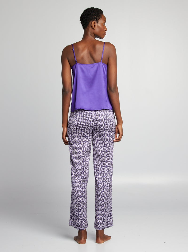 Ensemble pyjama top + pantalon - 2 pièces Violet - Kiabi
