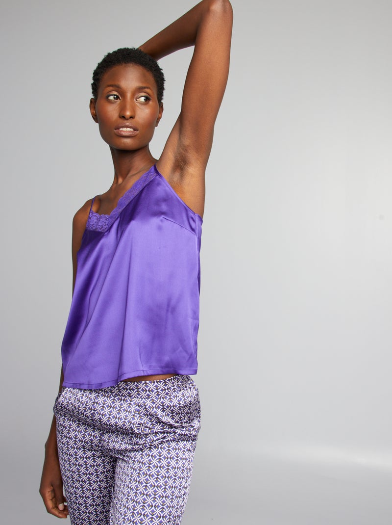 Ensemble pyjama top + pantalon - 2 pièces Violet - Kiabi