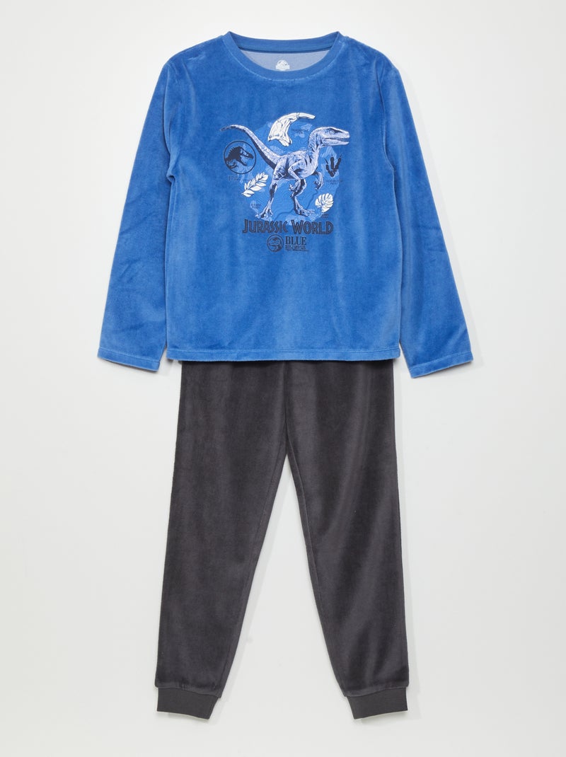 Ensemble pyjama velours 'Jurassic World' - 2 pièces Bleu - Kiabi
