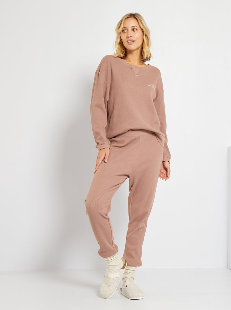 Ensemble pyjama vieux rose - Kiabi