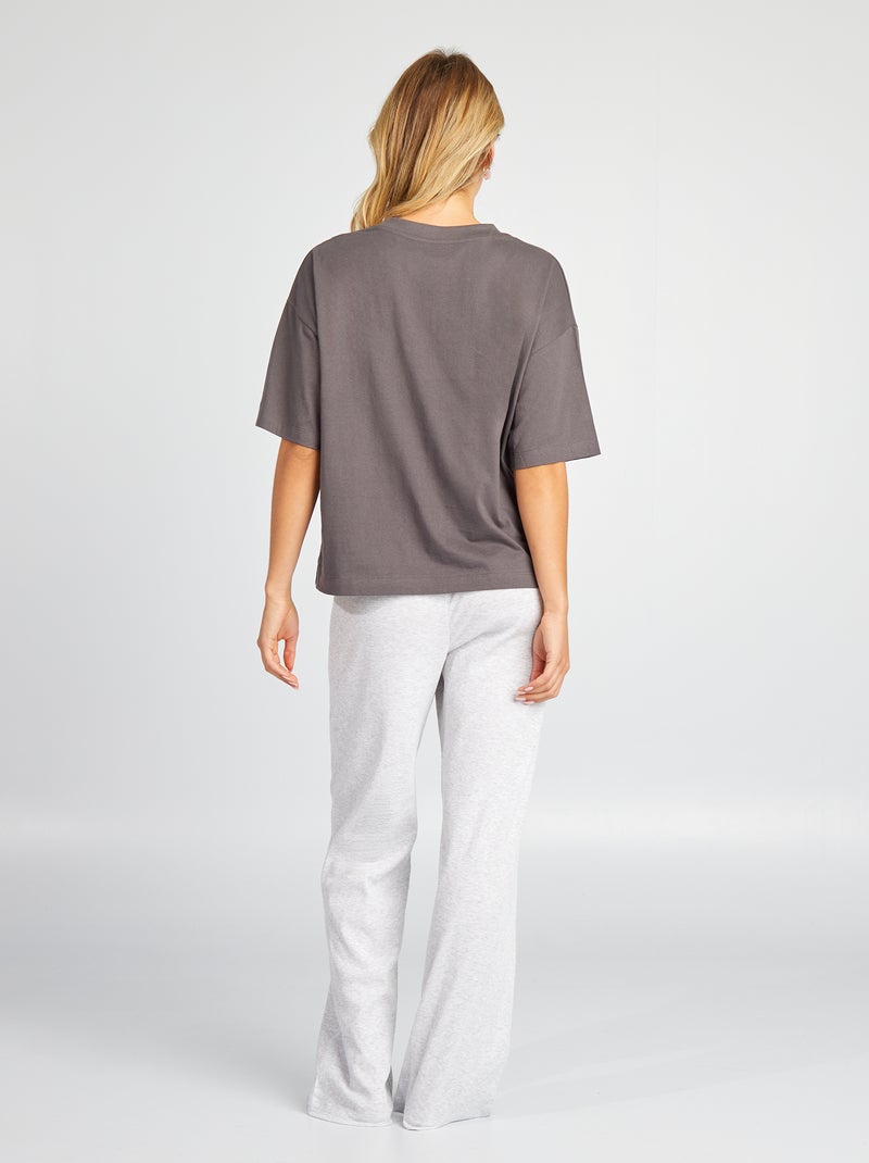 Ensemble pyjama 'Wednesday' t-shirt + pantalon - 2 pièces Gris - Kiabi