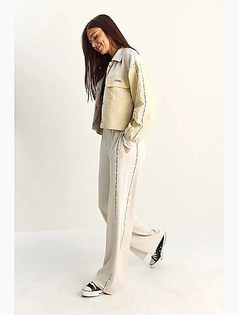 Ensemble rayé veste et pantalon large lucci