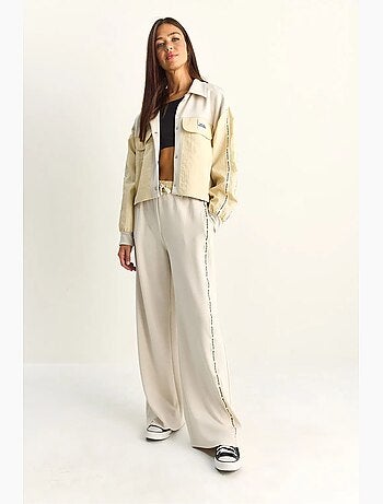 Ensemble rayé veste et pantalon large lucci