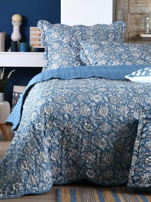 Ensemble réversible boutis et taies au style fleuri - Kiabi