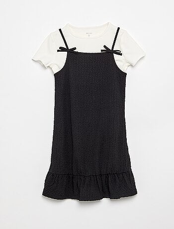Ensemble robe à fines bretelles + t-shirt - 2 pièces