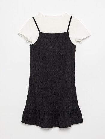Ensemble robe à fines bretelles + t-shirt - 2 pièces