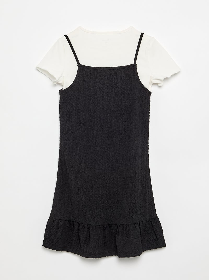 Ensemble robe à fines bretelles + t-shirt - 2 pièces Noir - Kiabi