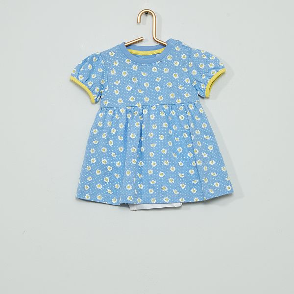 Ensemble Robe Avec Body Integre Bebe Fille Bleu Blanc Kiabi 5 40