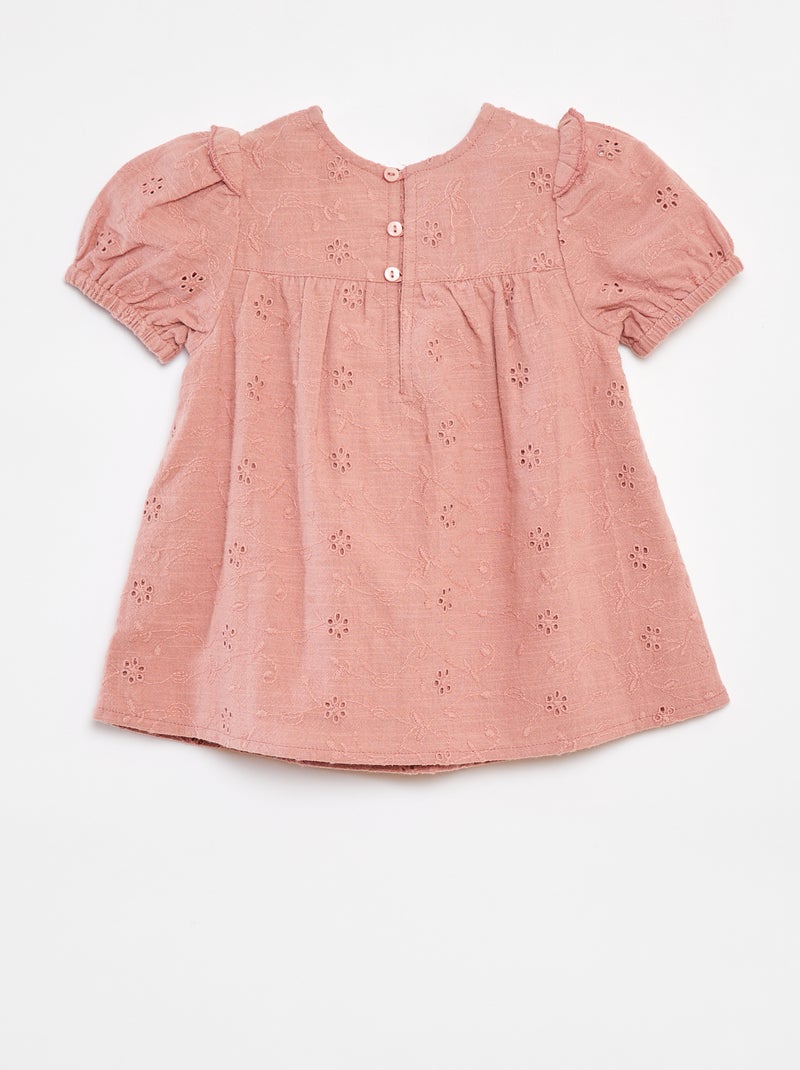 Pull D'été Savida Rose Avec Broderies Anglaises - Taille M, Viscose/polyester, Occasion Très Bon état